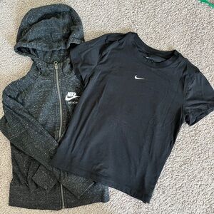Kids Nike Black Hoodie and T-Shirt Set - Size S